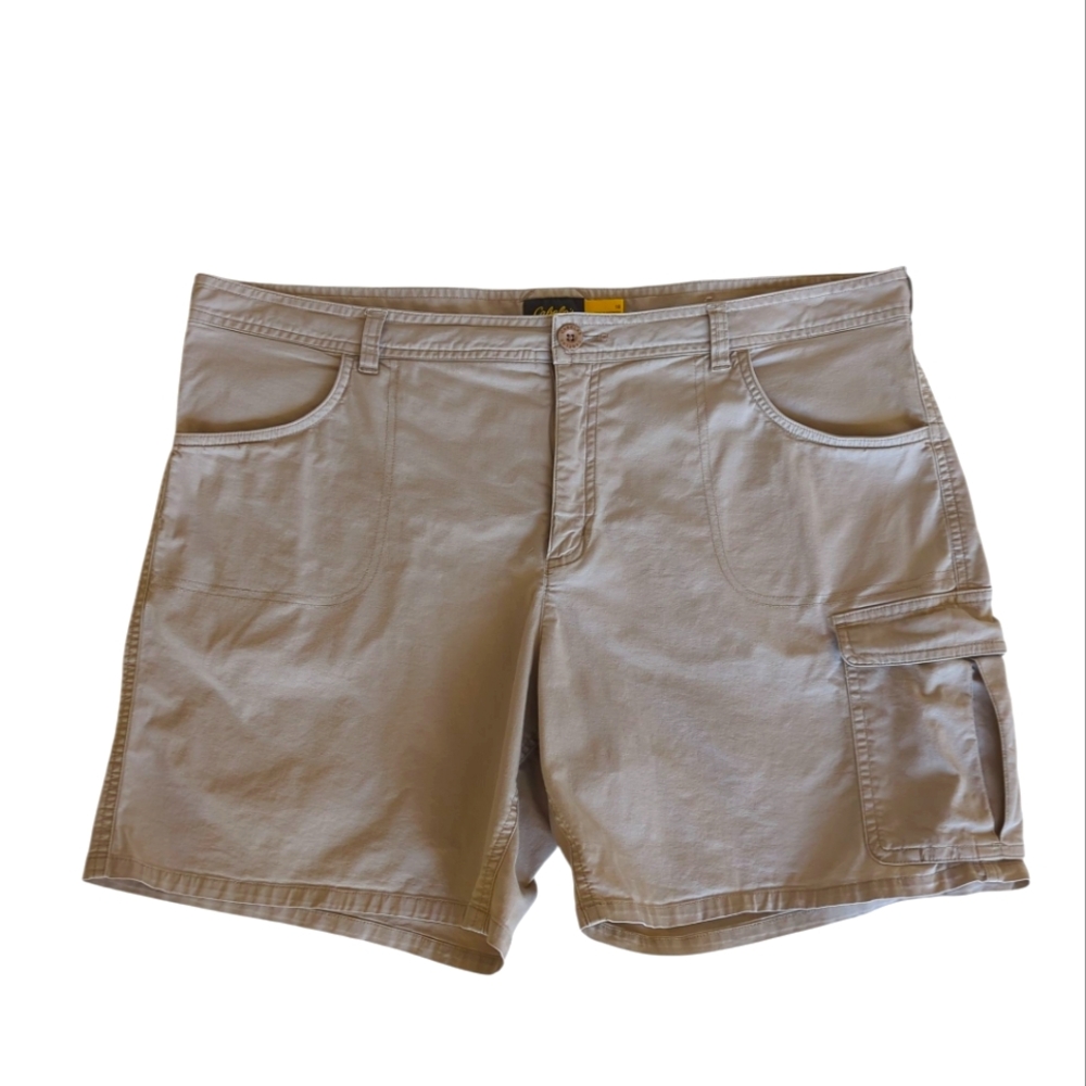Cabela's Outdoor Hiking Cargo Shorts 18 Beige Tan Multiple Pockets